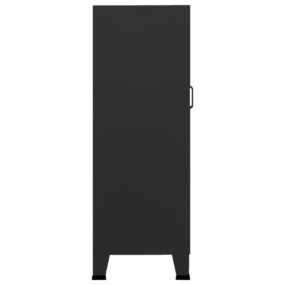 Opbergkast industrieel 70x40x115 cm metaal zwart MeubelReus