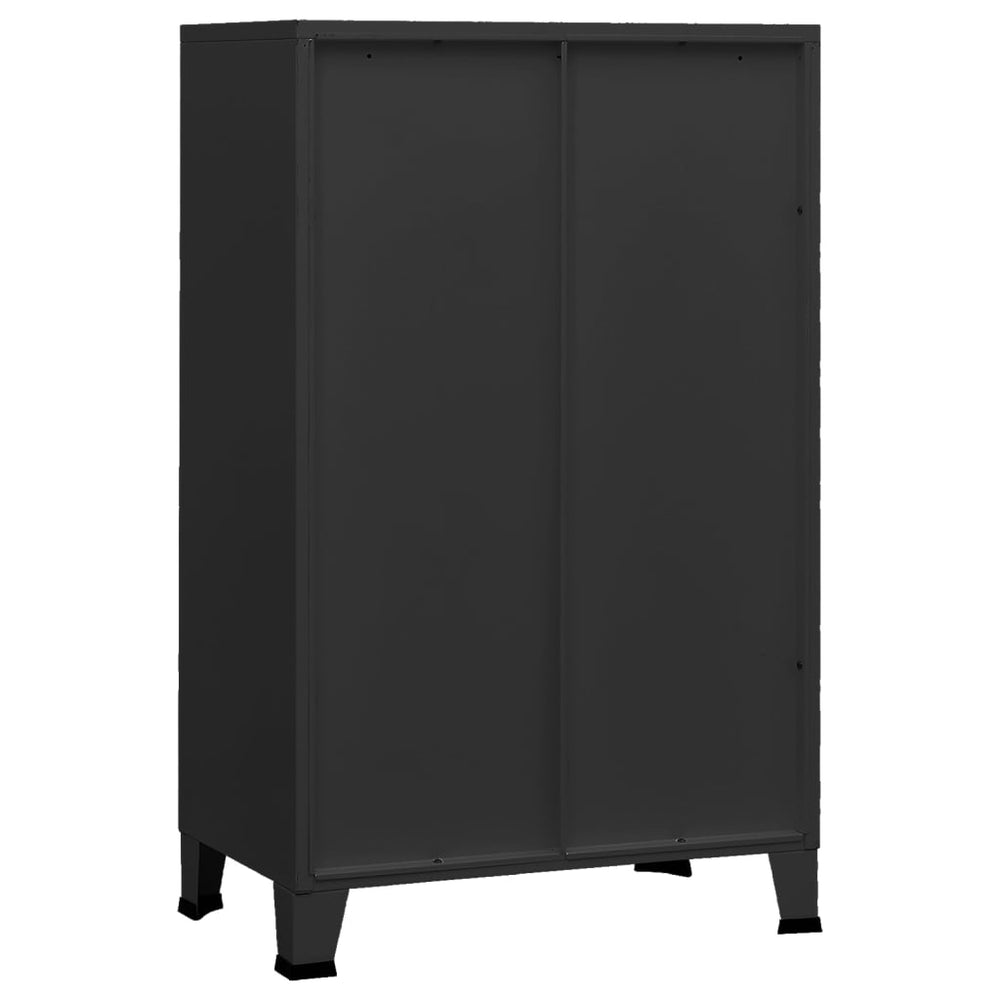 Opbergkast industrieel 70x40x115 cm metaal zwart MeubelReus