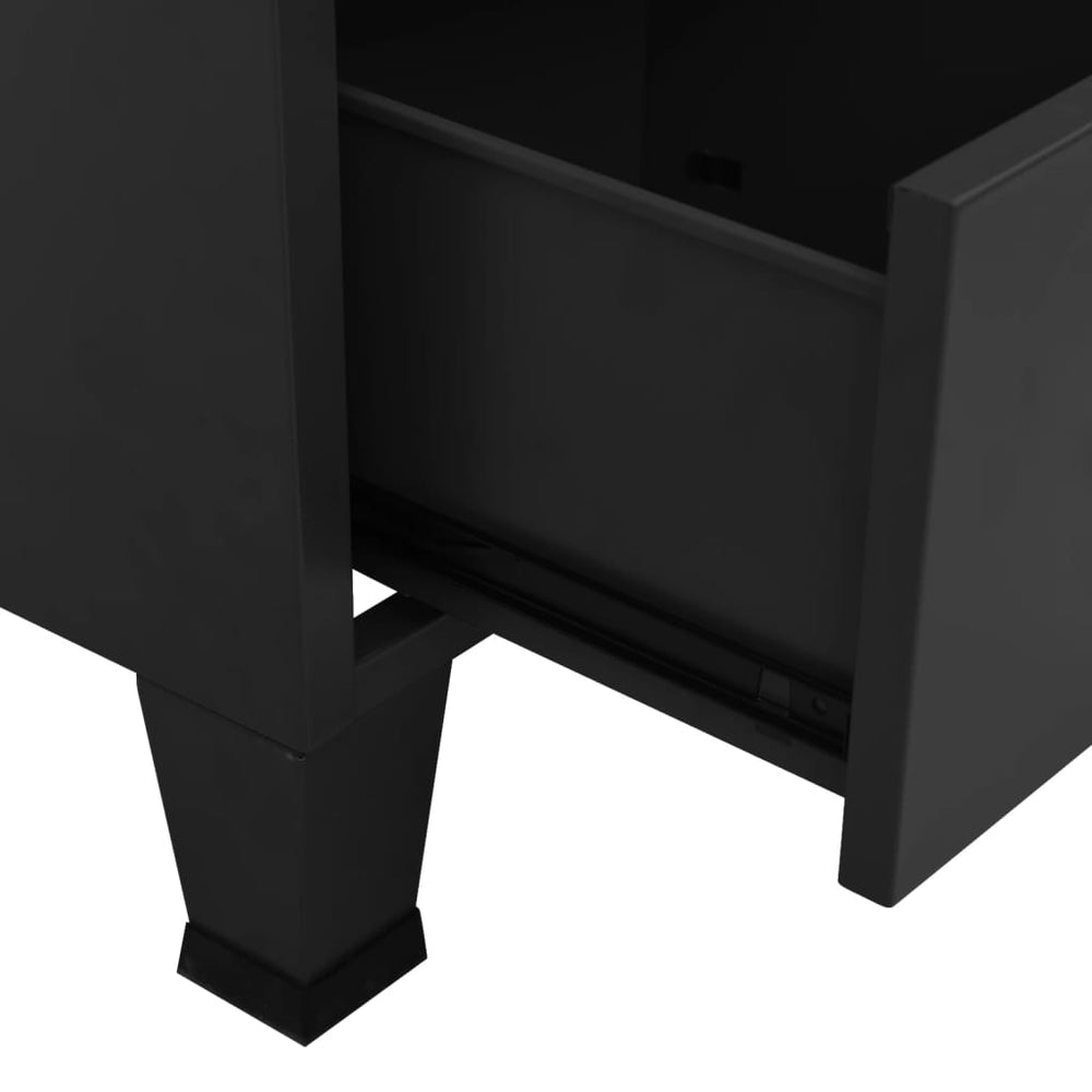 Opbergkast industrieel 70x40x115 cm metaal zwart MeubelReus