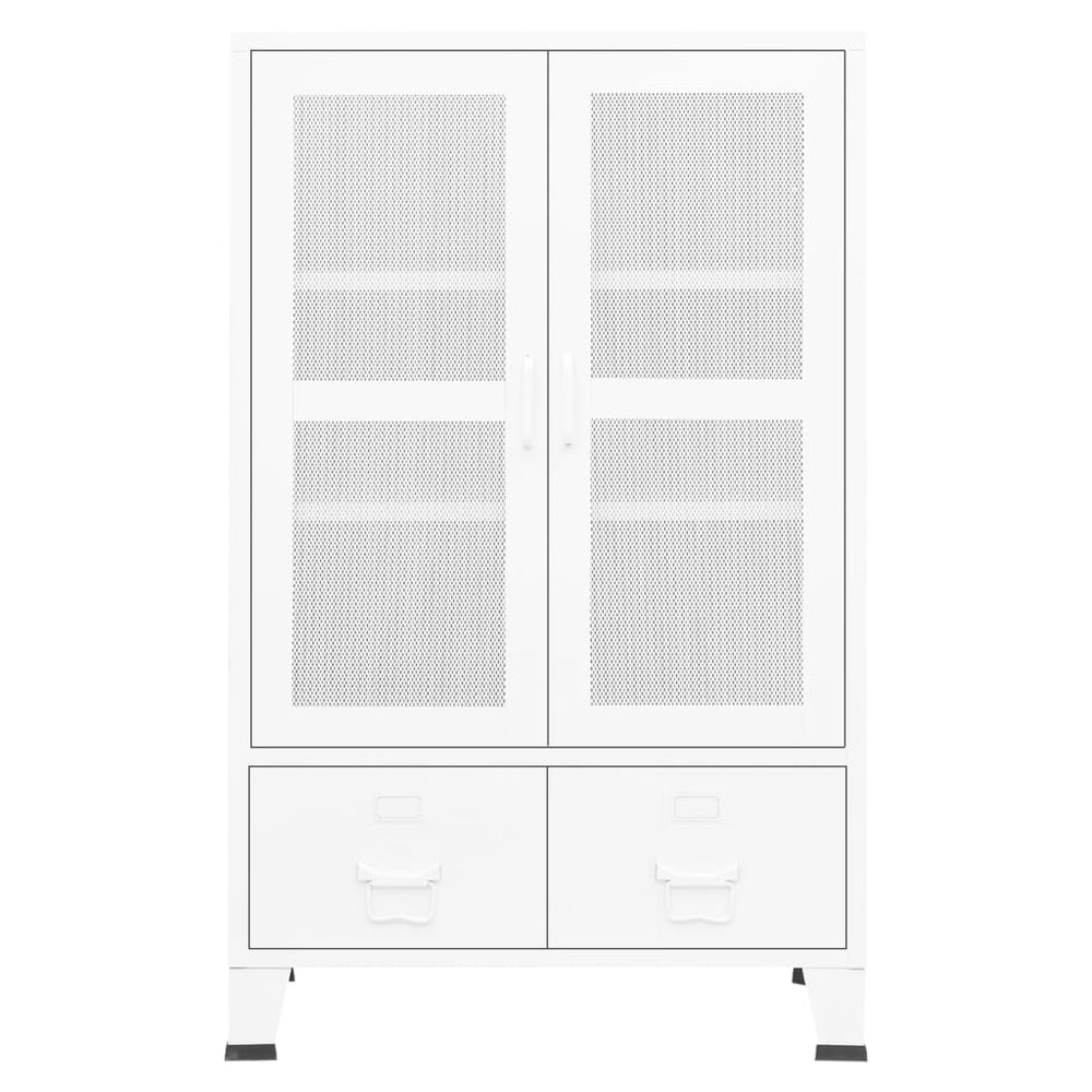 Opbergkast industrieel 70x40x115 cm metaal wit MeubelReus