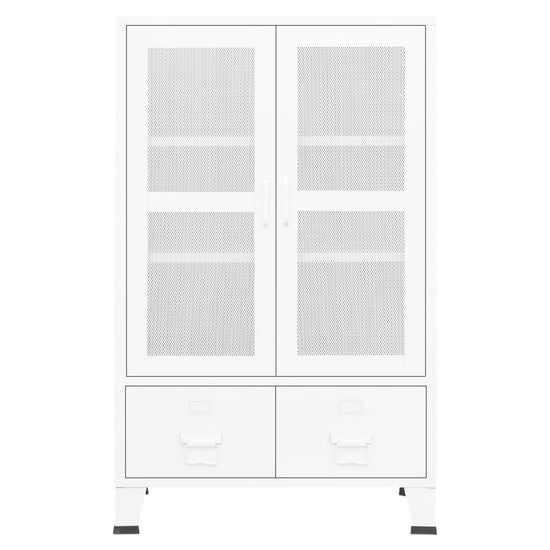 Opbergkast industrieel 70x40x115 cm metaal wit MeubelReus