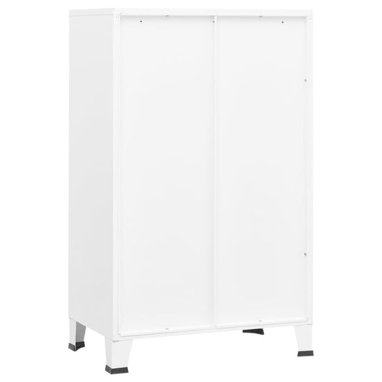 Opbergkast industrieel 70x40x115 cm metaal wit MeubelReus