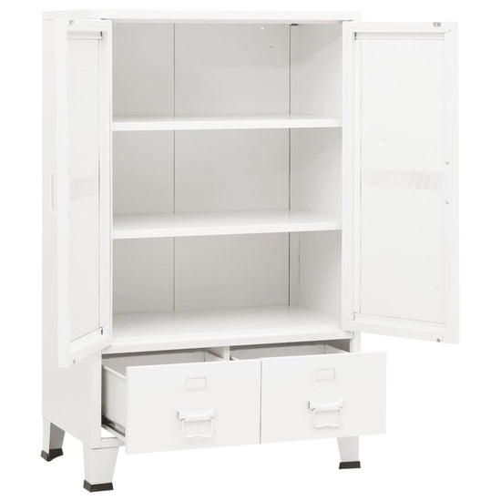 Opbergkast industrieel 70x40x115 cm metaal wit MeubelReus