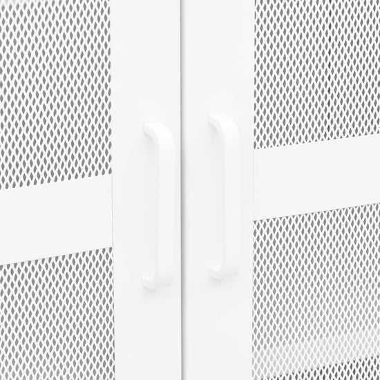 Opbergkast industrieel 70x40x115 cm metaal wit MeubelReus