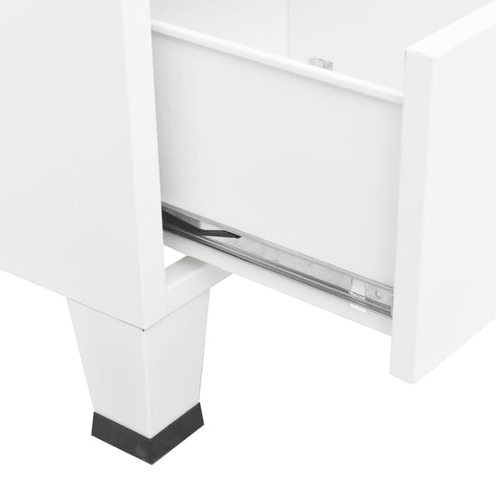 Opbergkast industrieel 70x40x115 cm metaal wit MeubelReus