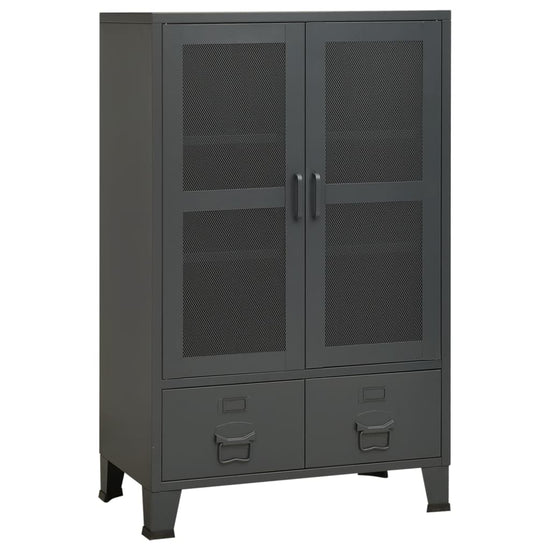Opbergkast industrieel 70x40x115 cm metaal antracietkleurig MeubelReus