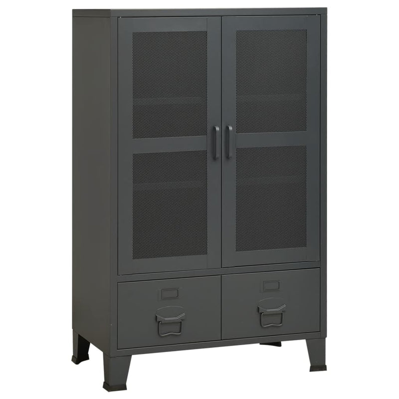 Opbergkast industrieel 70x40x115 cm metaal antracietkleurig MeubelReus