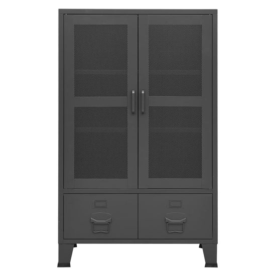 Opbergkast industrieel 70x40x115 cm metaal antracietkleurig MeubelReus