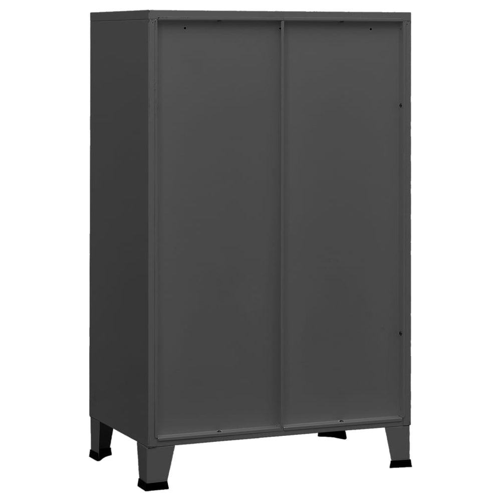 Opbergkast industrieel 70x40x115 cm metaal antracietkleurig MeubelReus