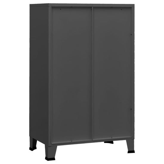 Opbergkast industrieel 70x40x115 cm metaal antracietkleurig MeubelReus