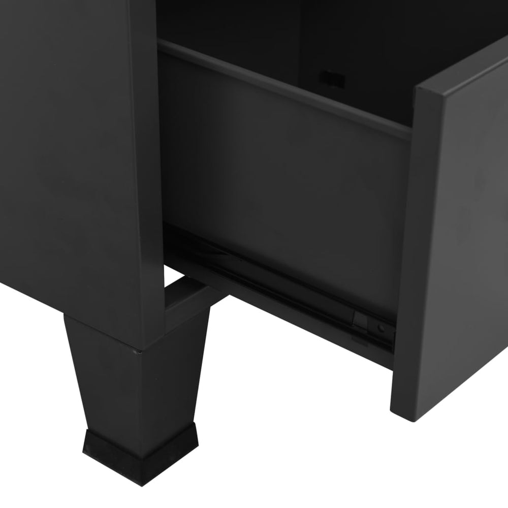 Opbergkast industrieel 70x40x115 cm metaal antracietkleurig MeubelReus