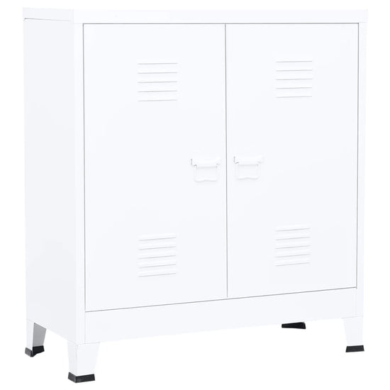 Opbergkast industrieel 90x40x100 cm staal wit MeubelReus