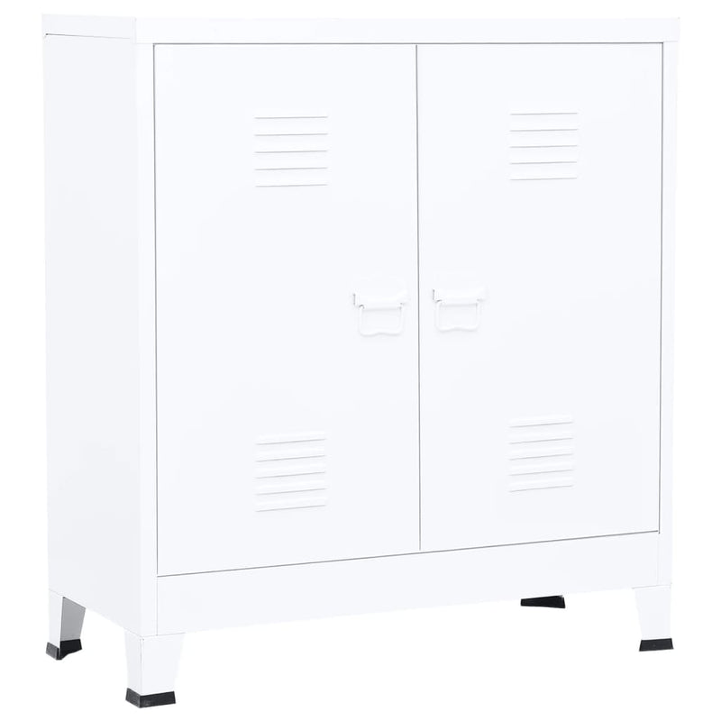 Opbergkast industrieel 90x40x100 cm staal wit MeubelReus