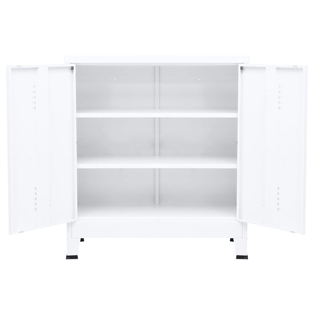 Opbergkast industrieel 90x40x100 cm staal wit MeubelReus
