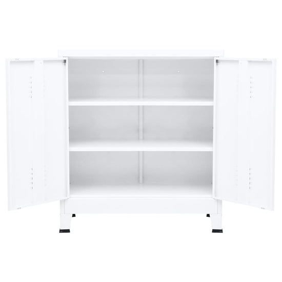 Opbergkast industrieel 90x40x100 cm staal wit MeubelReus