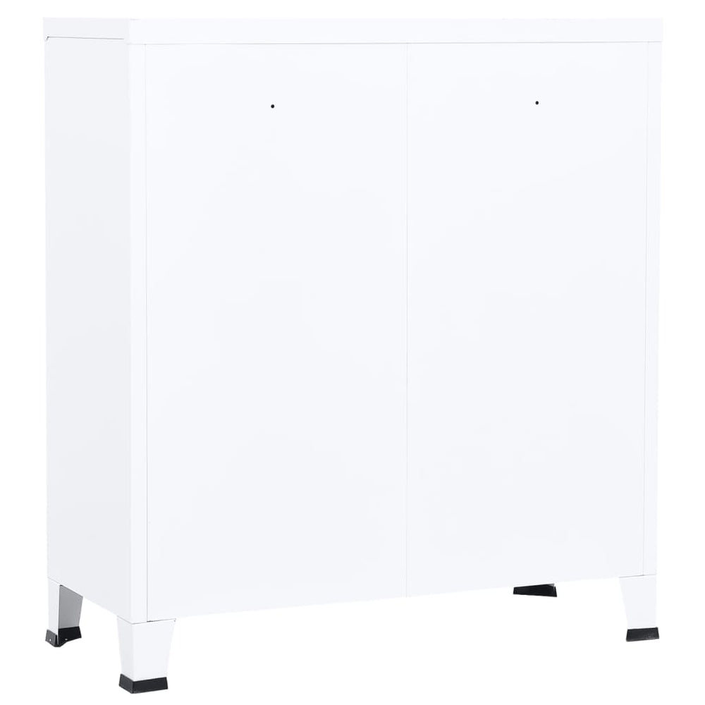Opbergkast industrieel 90x40x100 cm staal wit MeubelReus