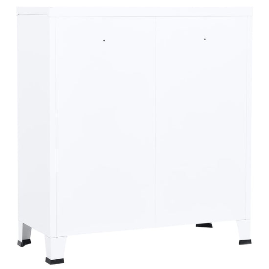 Opbergkast industrieel 90x40x100 cm staal wit MeubelReus