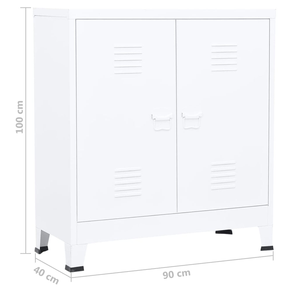 Opbergkast industrieel 90x40x100 cm staal wit MeubelReus