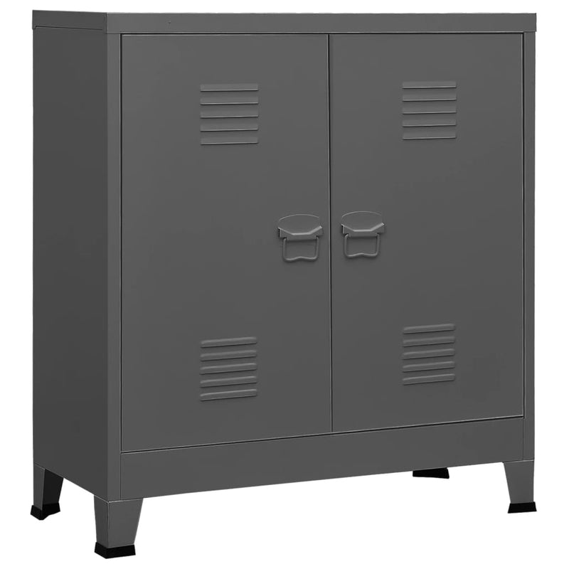 Opbergkast industrieel 90x40x100 cm staal antracietkleurig MeubelReus