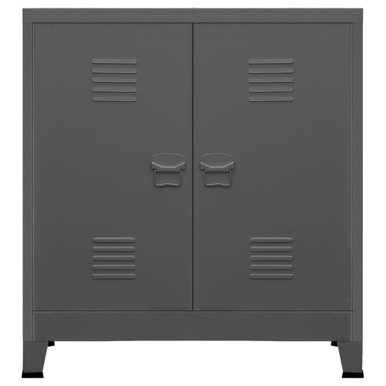 Opbergkast industrieel 90x40x100 cm staal antracietkleurig MeubelReus
