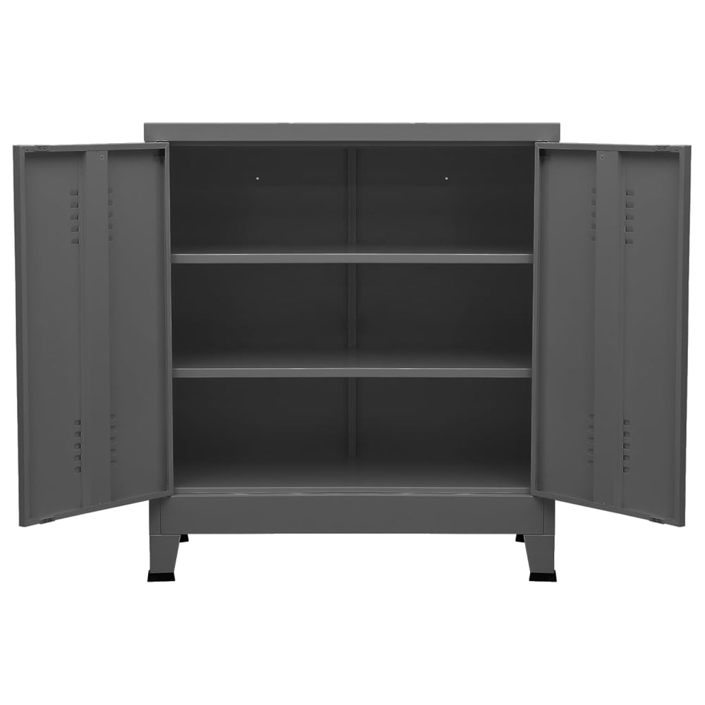 Opbergkast industrieel 90x40x100 cm staal antracietkleurig MeubelReus