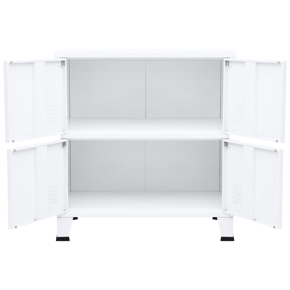 Opbergkast industrieel 75x40x80 cm staal wit MeubelReus