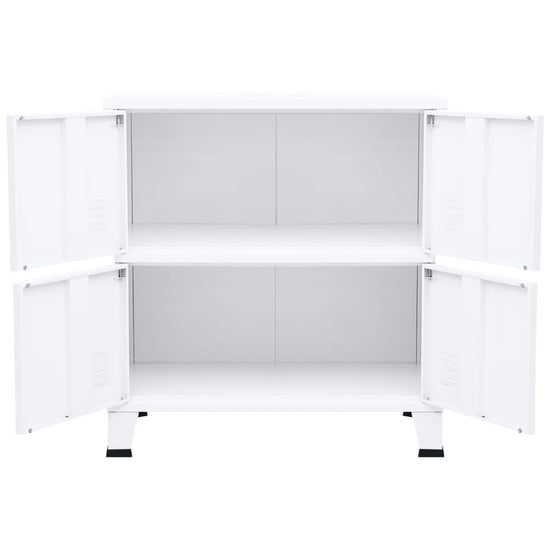 Opbergkast industrieel 75x40x80 cm staal wit MeubelReus