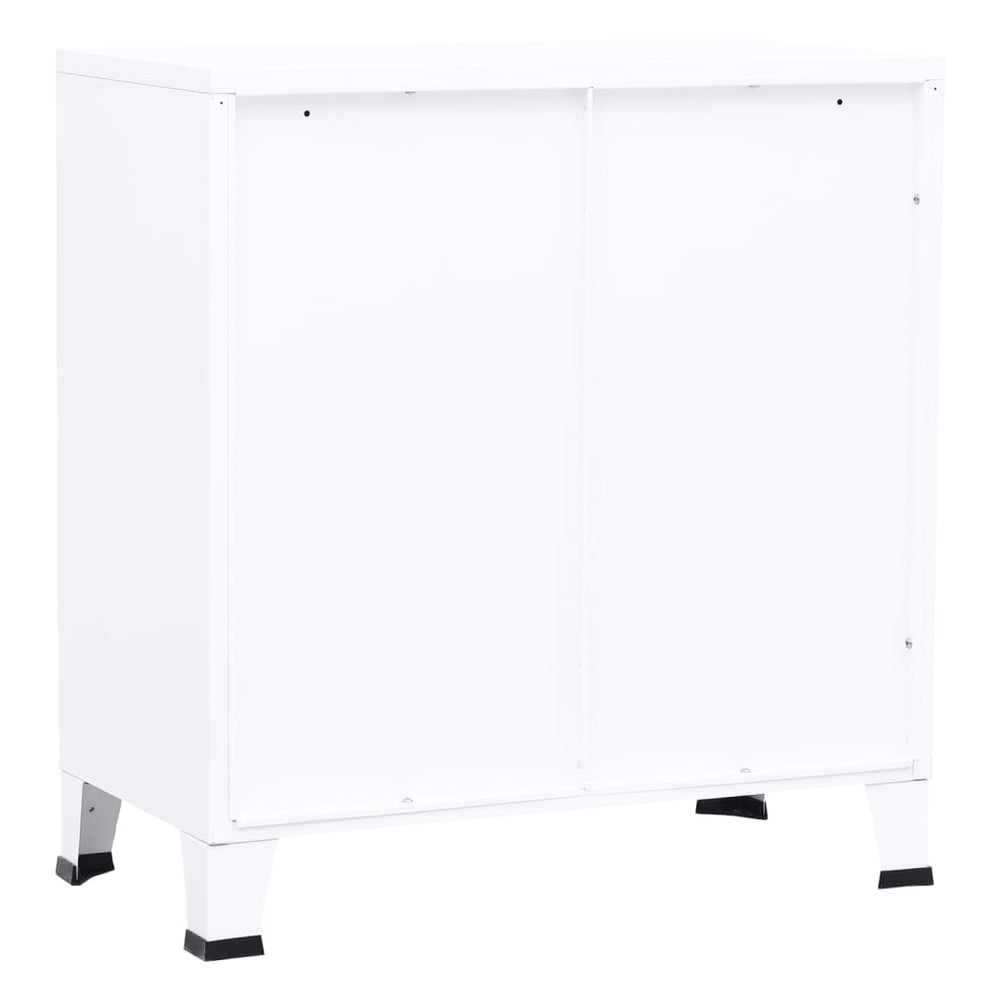 Opbergkast industrieel 75x40x80 cm staal wit MeubelReus