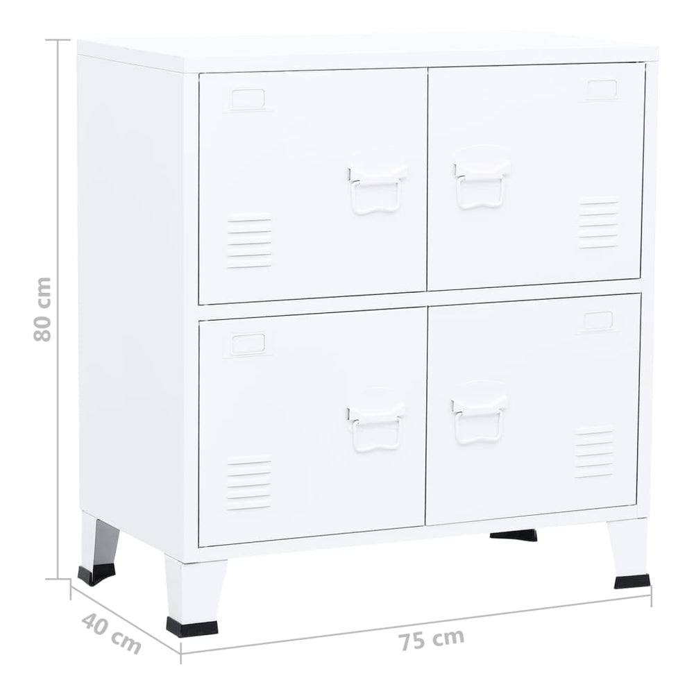 Opbergkast industrieel 75x40x80 cm staal wit MeubelReus