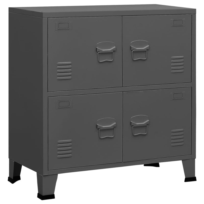 Opbergkast industrieel 75x40x80 cm staal antracietkleurig