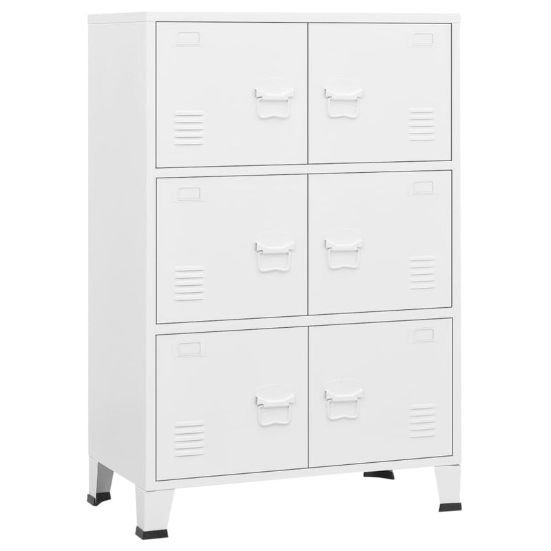 Opbergkast industrieel 75x40x115 cm metaal wit MeubelReus