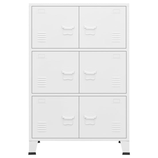 Opbergkast industrieel 75x40x115 cm metaal wit MeubelReus