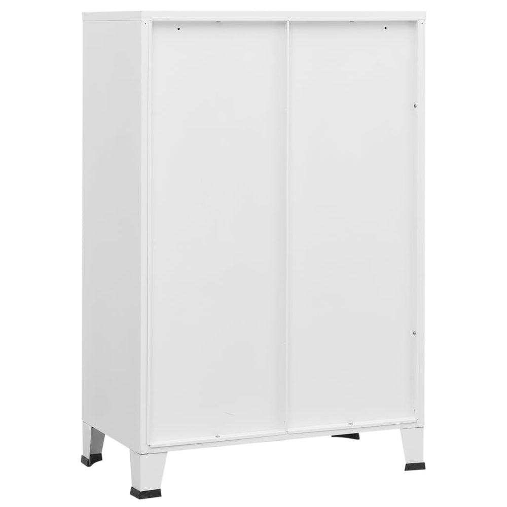 Opbergkast industrieel 75x40x115 cm metaal wit MeubelReus