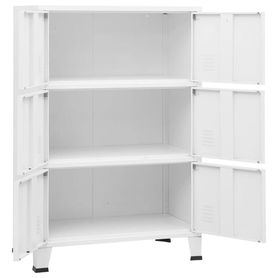 Opbergkast industrieel 75x40x115 cm metaal wit MeubelReus