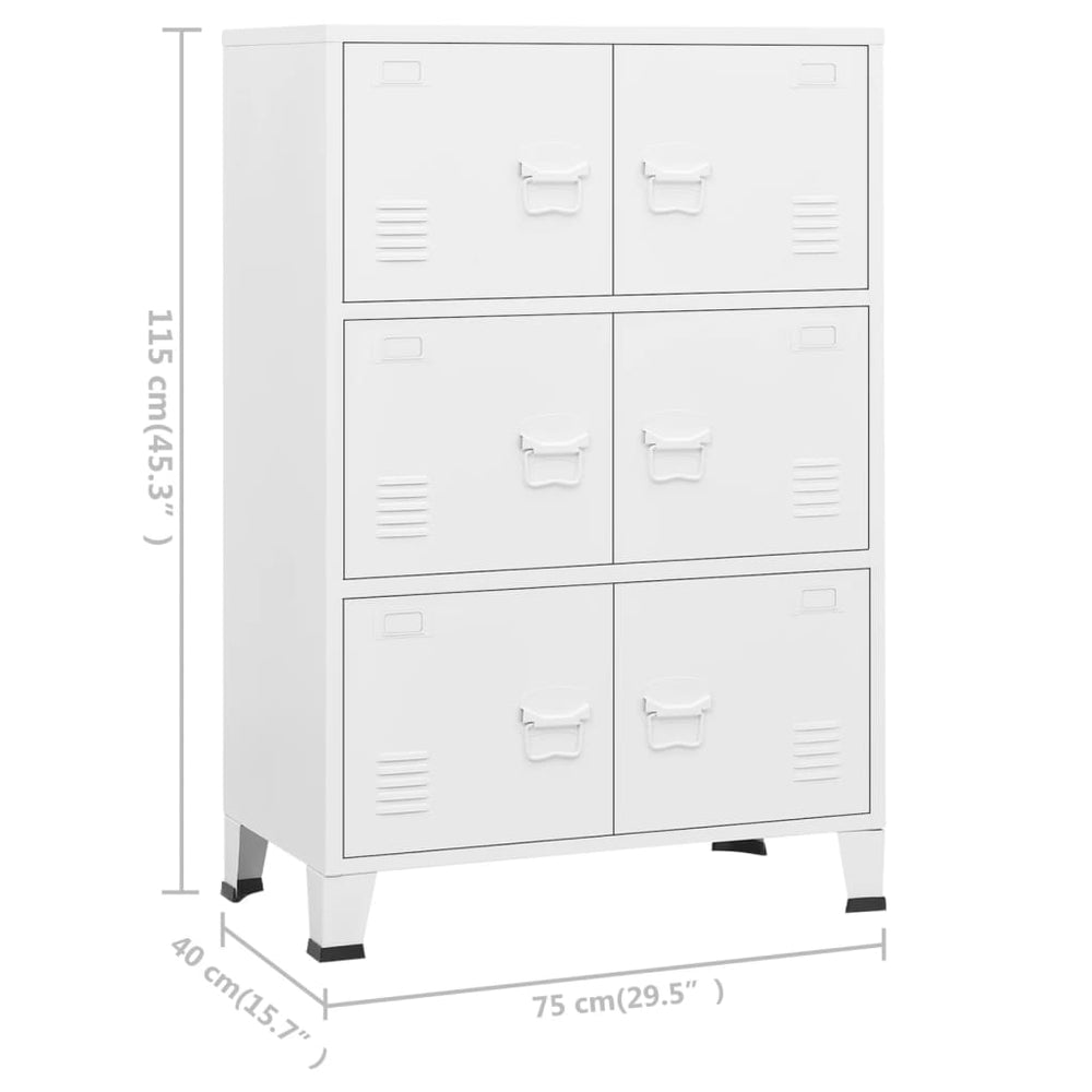 Opbergkast industrieel 75x40x115 cm metaal wit MeubelReus