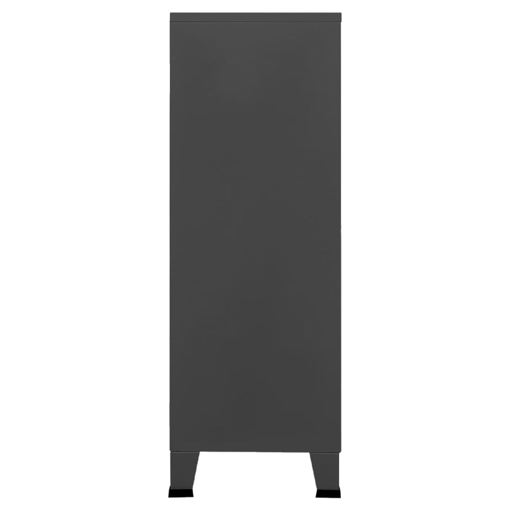 Opbergkast industrieel 70x40x115 cm metaal antracietkleurig MeubelReus