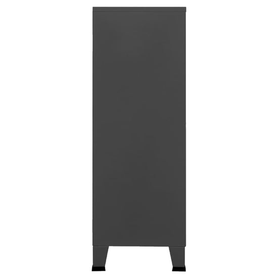 Opbergkast industrieel 70x40x115 cm metaal antracietkleurig MeubelReus