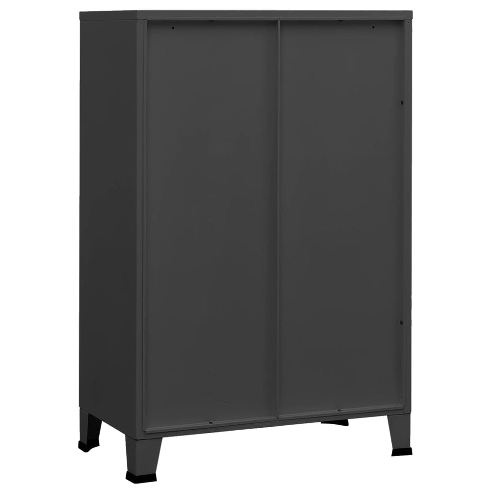 Opbergkast industrieel 70x40x115 cm metaal antracietkleurig MeubelReus