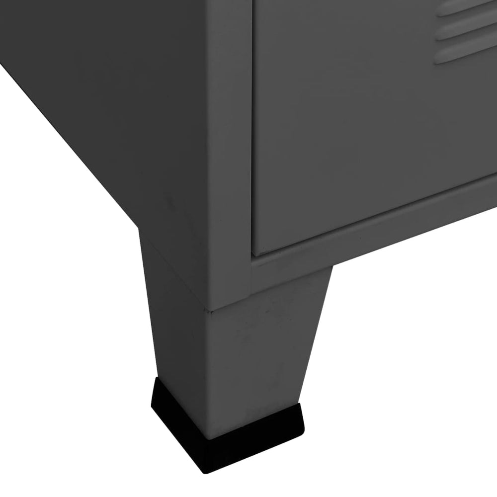 Opbergkast industrieel 70x40x115 cm metaal antracietkleurig MeubelReus