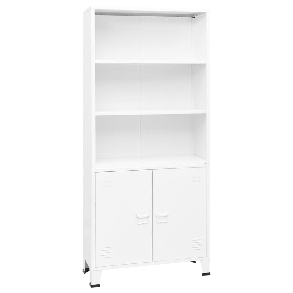 Boekenkast industrieel 80x32x180 cm staal wit MeubelReus