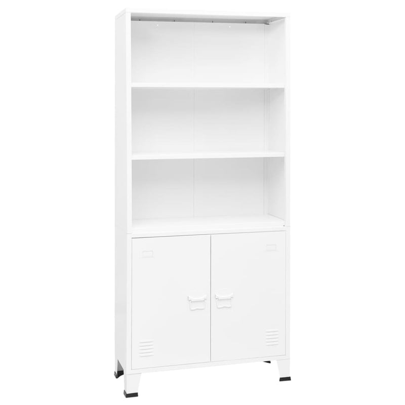 Boekenkast industrieel 80x32x180 cm staal wit MeubelReus