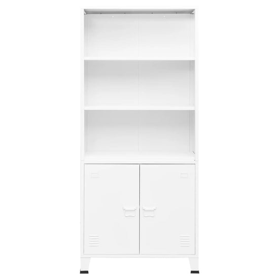 Boekenkast industrieel 80x32x180 cm staal wit MeubelReus