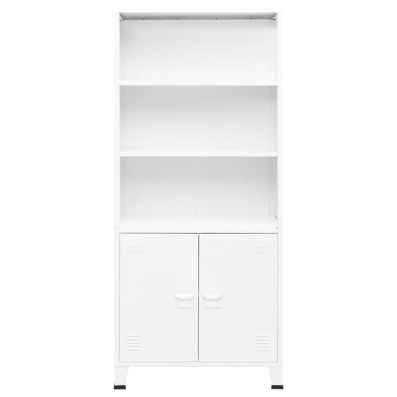 Boekenkast industrieel 80x32x180 cm staal wit MeubelReus