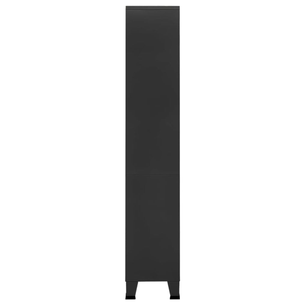Boekenkast industrieel 80x32x180 cm staal antracietkleurig MeubelReus