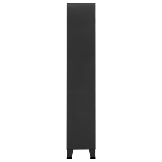 Boekenkast industrieel 80x32x180 cm staal antracietkleurig MeubelReus