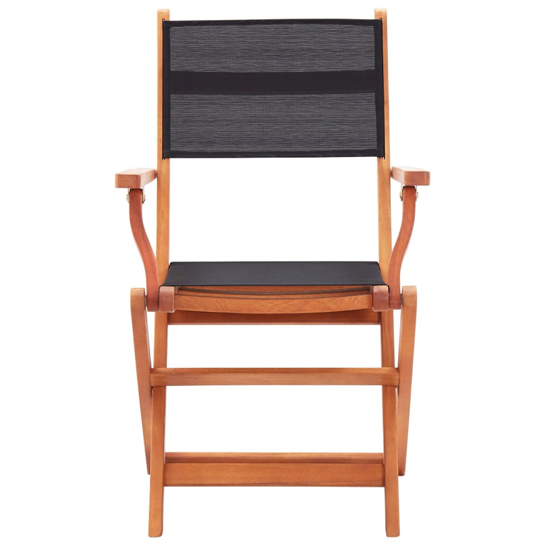 Tuinstoelen 6 st inklapbaar eucalyptushout en textileen zwart MeubelReus