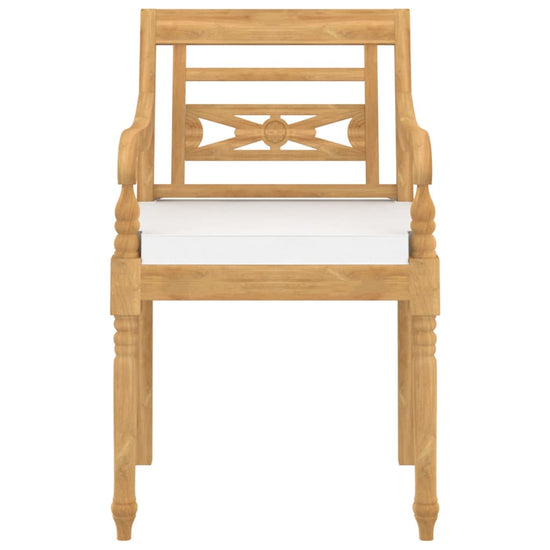 Stoelen Batavia 8 st met kussens massief teakhout MeubelReus