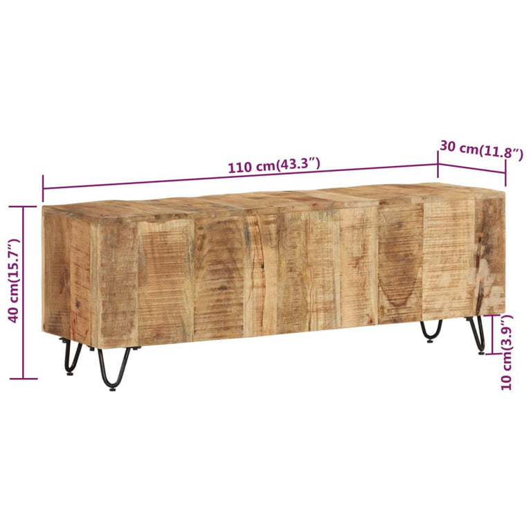 Tv-meubel 110x30x40 cm massief mangohout MeubelReus