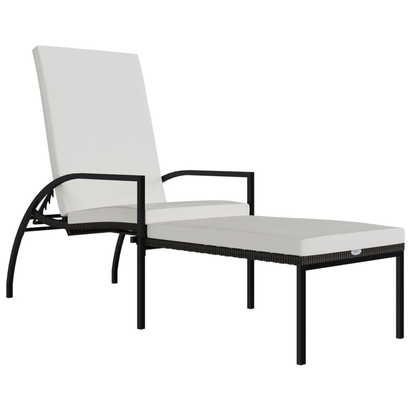 Ligbed met voetensteun polyetheen rattan bruin MeubelReus