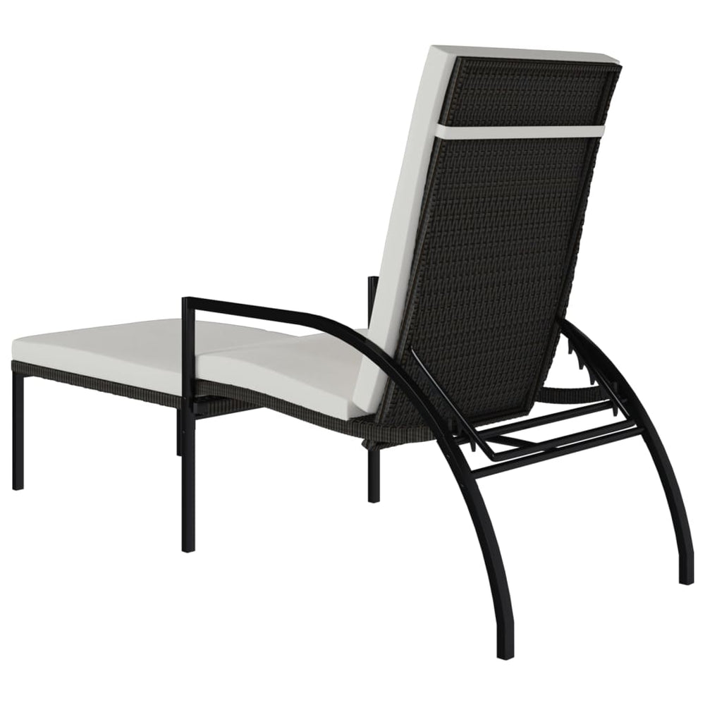 Ligbed met voetensteun polyetheen rattan bruin MeubelReus